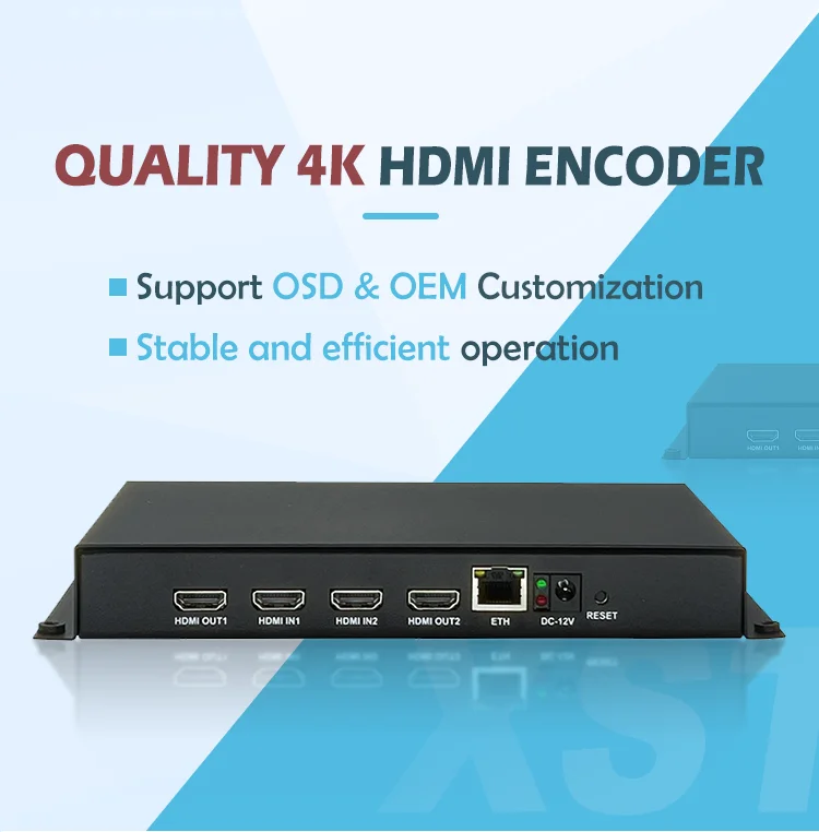 H264 H265 4k3840*216030fps Video Live Encoder 2 Channel Supports Srt