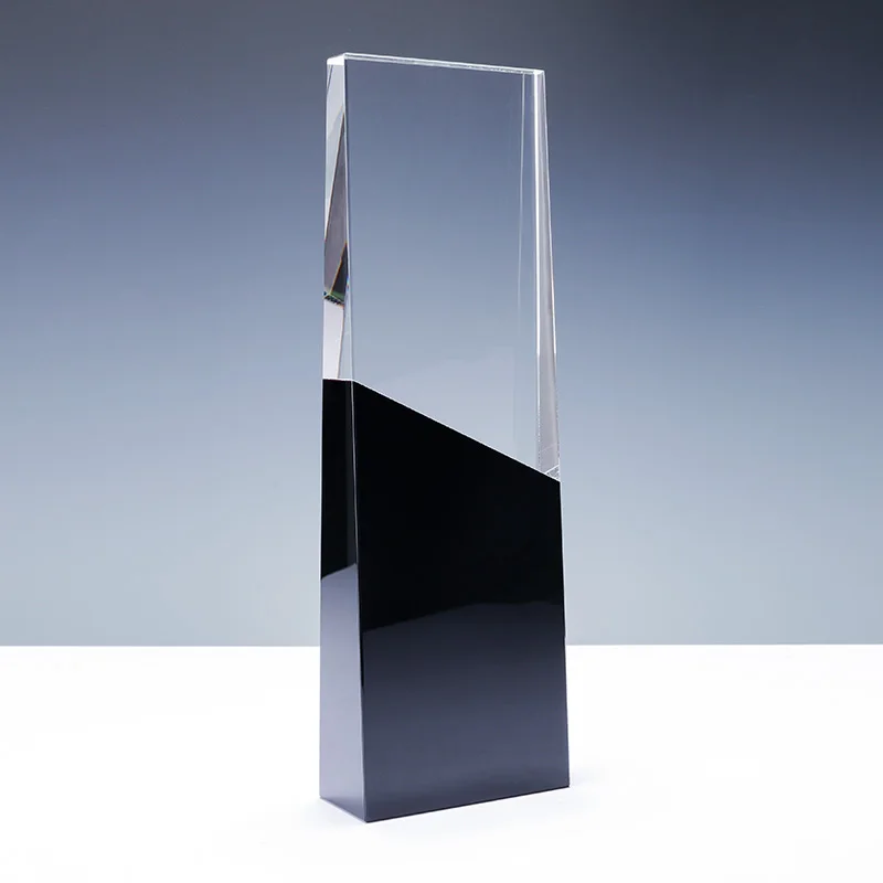 Factory custom direct sales k9 crystal glass black and white two-color box trophy factory