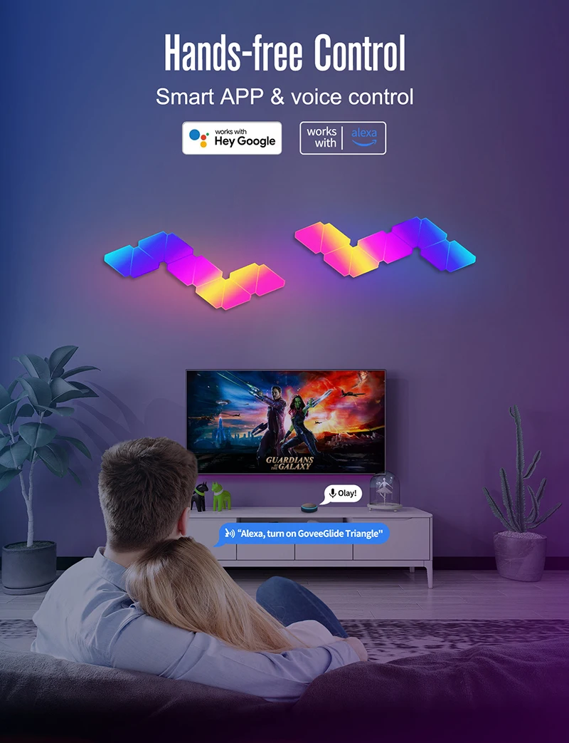 Smart Light Panel LED Triangle Lights RGBIC Game Sync