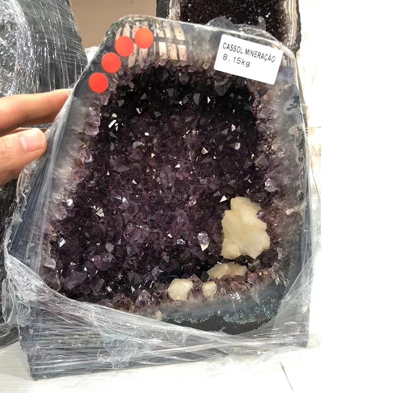 卸売天然大型ブラジルクリスタル石英洞窟クラスターアメジスト大聖堂