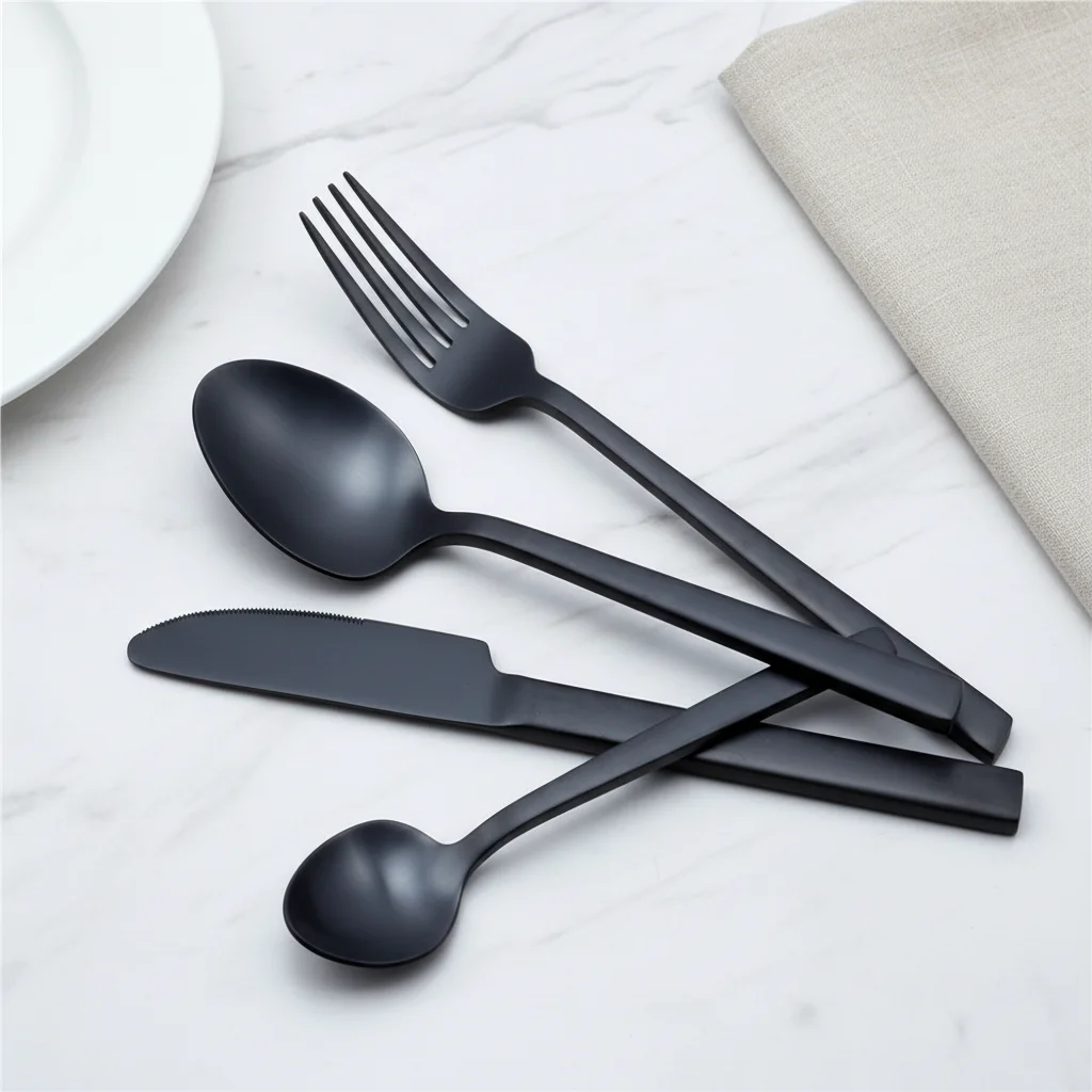 Terlulu Set di posate per 12 persone, 60 pezzi, in acciaio inox, set di posate c