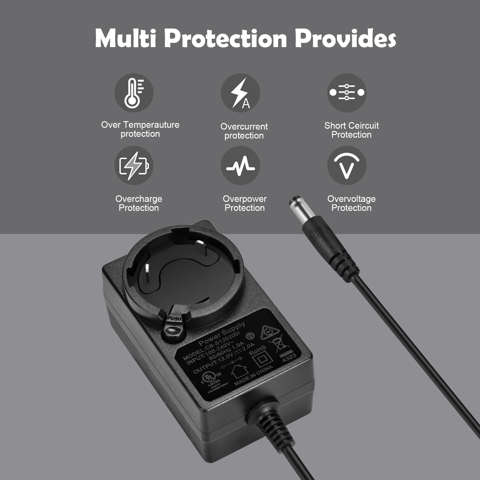 15V 1.5A Detachable Power Adapter for Litter-Robot Flowbee DV-151A LCD LED Router HUB Speaker Interchangeable Switching Adapter