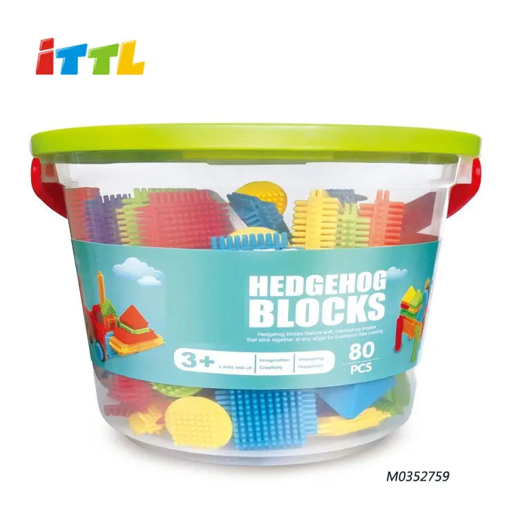 ITTL Popular Soft Hedgehog Blocks 78pcs Interlocking Bristles Stick Building Block for Kids
