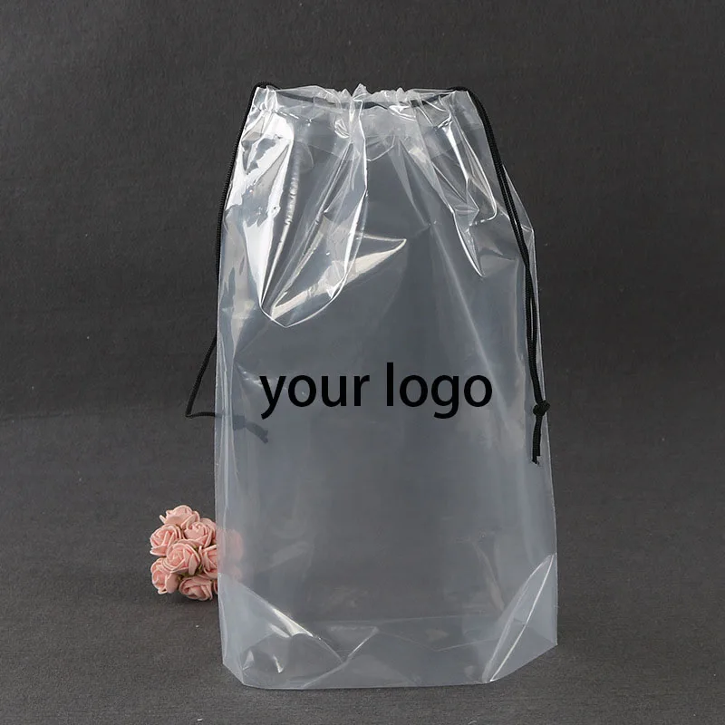 High Quality Disposable Plastic Drawstring Laundry Bag for Hotel Packaging String Storage Bag