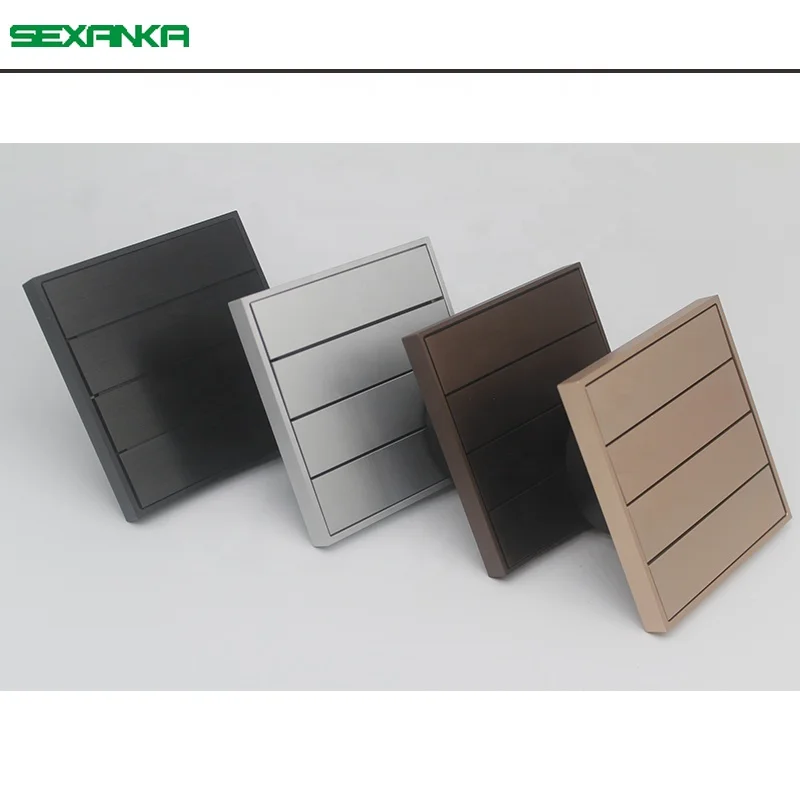 SEXANKA KNX EIB Smart Home Atomation System 4 Gang Metal Push Button Smart Wall Light Switch