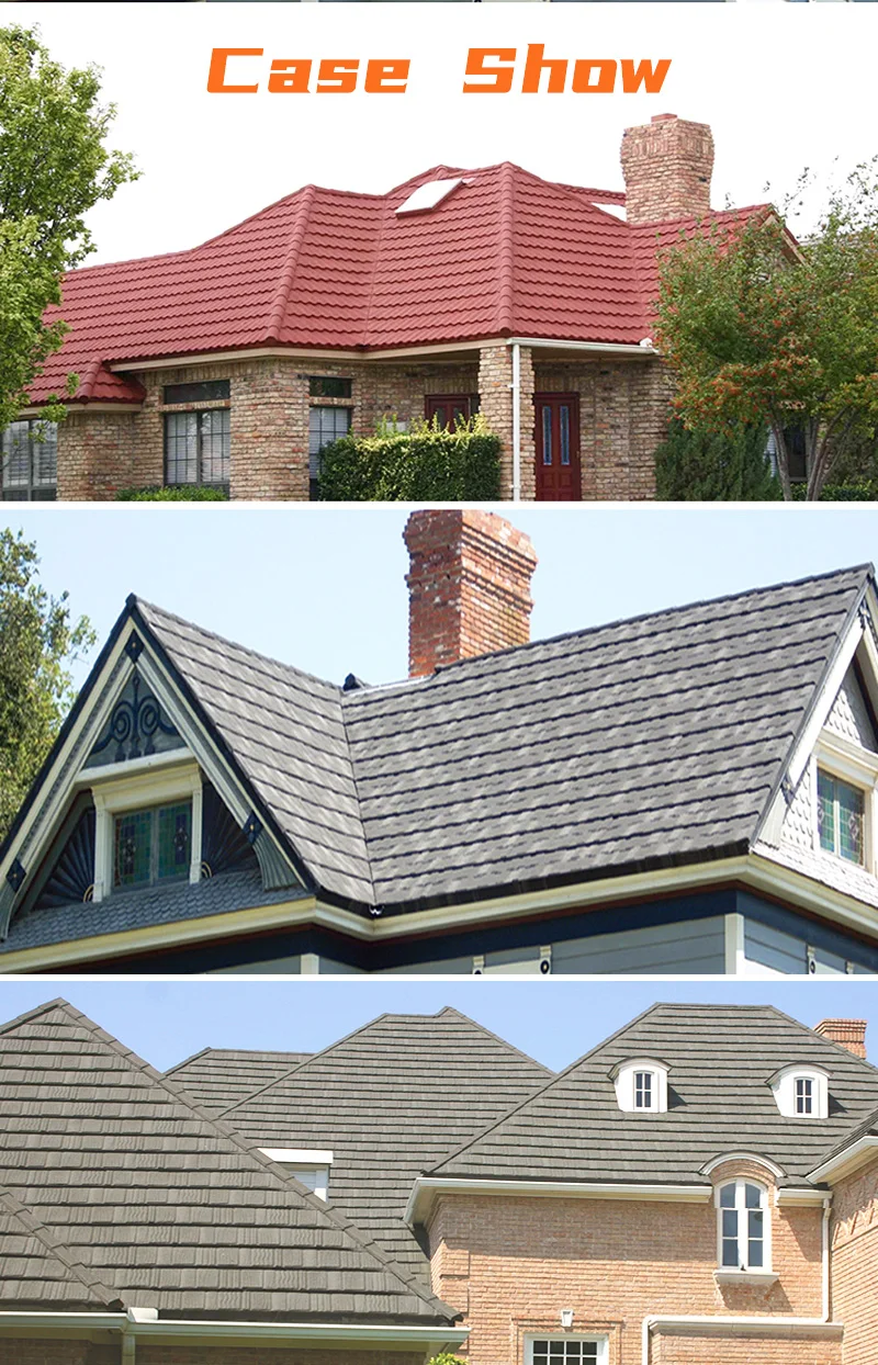 Standing Seam Galvanized Steel Metal Roofing Sheet Stone Coated Roof