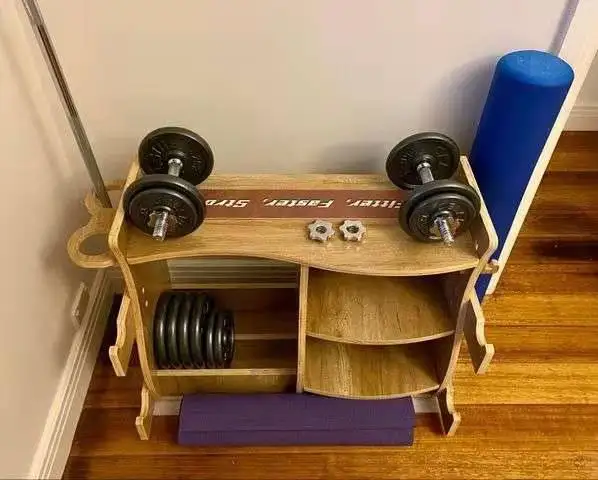 Plywood Gym Storage Shelf Space Saving Household