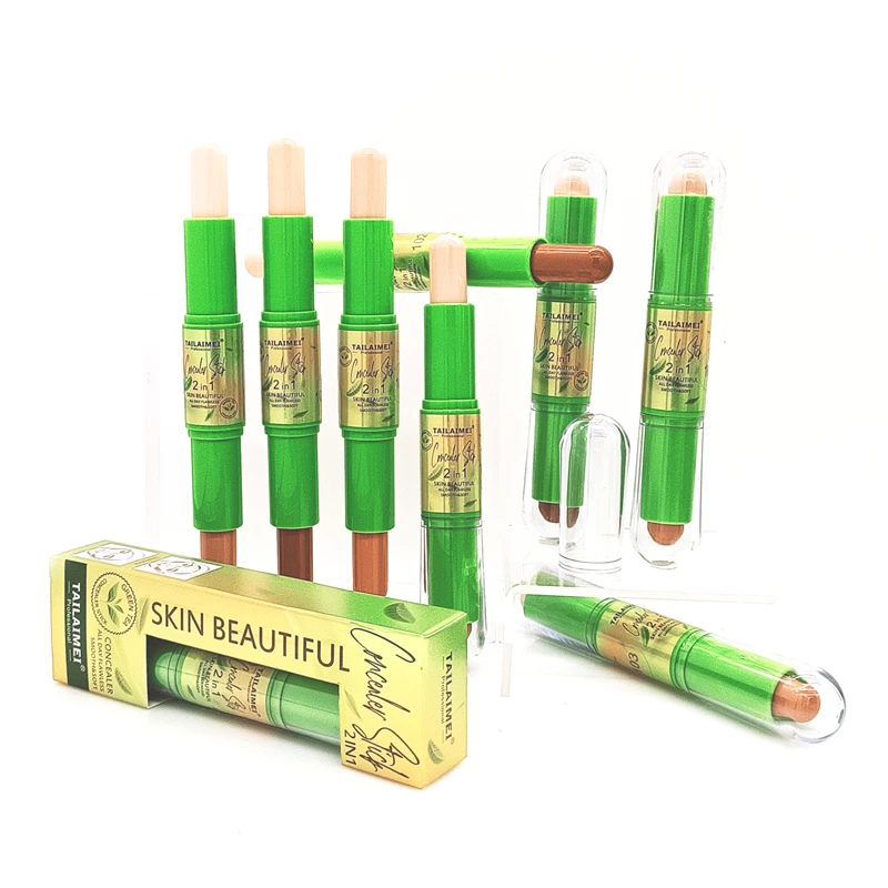 C078 Green Tea Concealer 2 in 1 Finishing Touch Contour Concealer Stick Flawless Colors Makeup Make up Double Ended Concealer