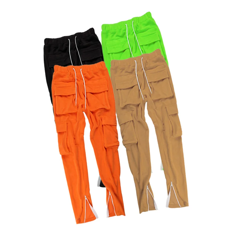 Latest Street Style Fleece Sweat Pants Zipper Cuffs Women's Trousers