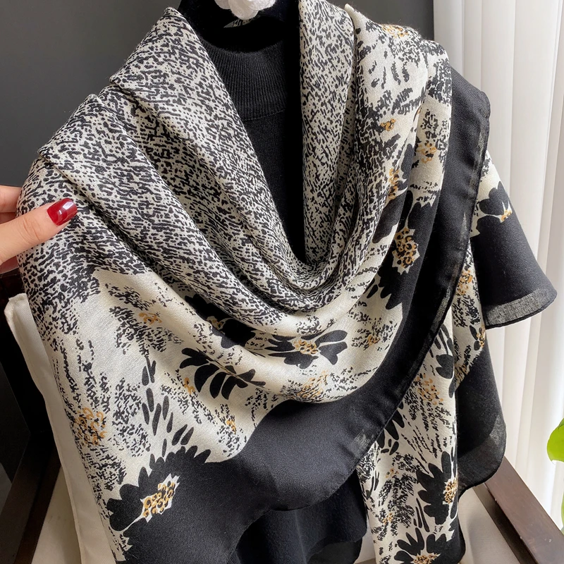 Wholesale Newest Design Ladies Soft Cotton Square Scarf Head Wraps Fashion  Beige Flower Printed Bandana Scarves Square Shawls Women Hijab From  m.