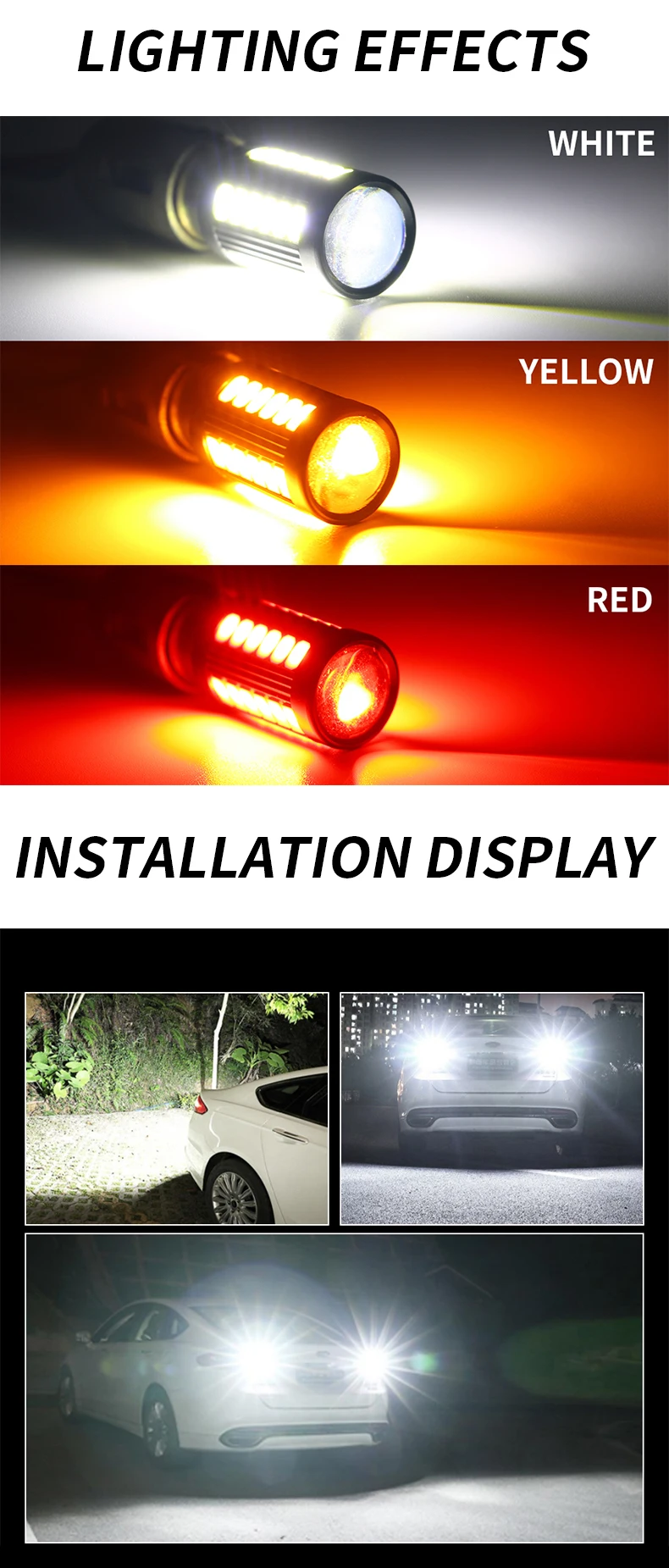 Car Brake Light Reversing Led Bulbs 5w 1156 Ba15s 1157 Bay15d P21w