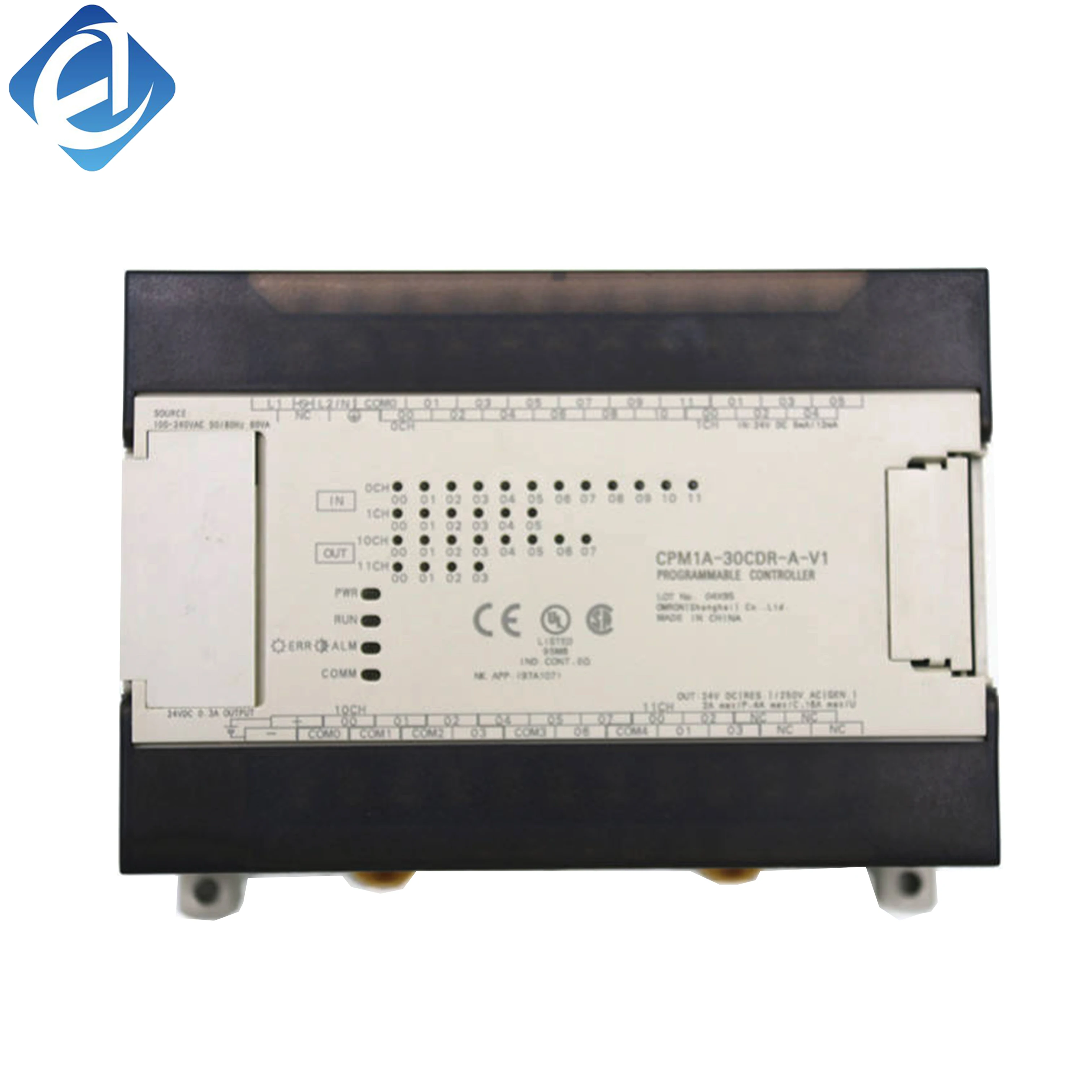 Nuovo PLC compatto Omron CPM1A-30CDR-A-V1 originale e nuovo di zecca. Progettazione integrata I/O, funzionamento affidabile e programmazione semplice. Esegue in modo stabile il controllo logico ed è ampiamente utilizzato per macchinari di piccole dimensioni, attrezzature per il confezionamento e sistemi di automazione miniaturizzati.