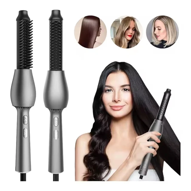 3 In 1  Straight Comb Brush Lcd Digital Hot Comb Portable Hair Straightener Brush Hair Dryer One Step Hair Straightener Brush