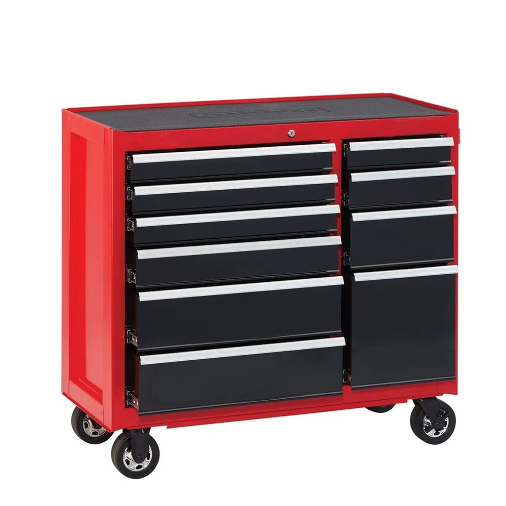 Rolling 41-Inch 10 Drawer Heavy Duty Tool Chest Roller Cabinet for Garage
