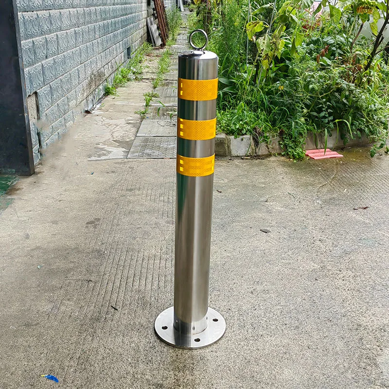 Traffic Road Anti-collision Safety Upright Pole Barriers Pillar 304 Stainless Steel Bollard