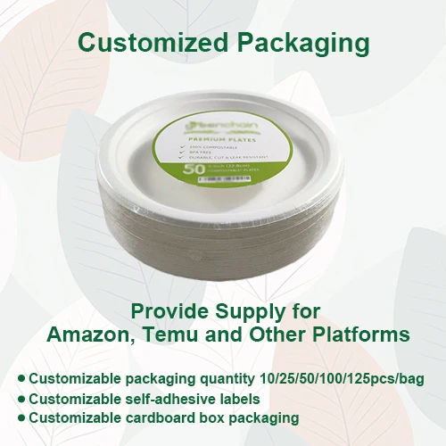 Discounted Price Biodegradable Compostable Round Oval square Bagasse Paper Disposable Plates Dish for Dinner Restaurant Party