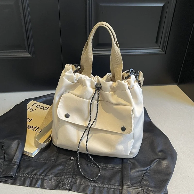 Winter 2026 New PU Medium Large Capacity Casual Artistic Forest Style String Single Shoulder Crossbody Simple Stylish Bag