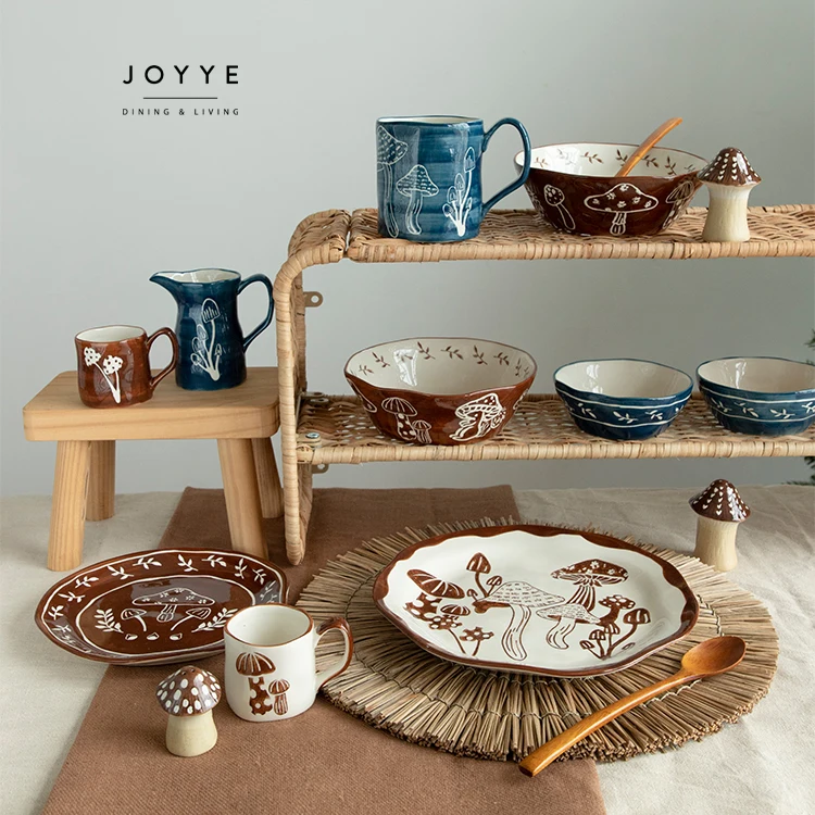 JOYYE Custom Eco-Friendly Ceramic Stoneware Retro Dinnerware Hand ...