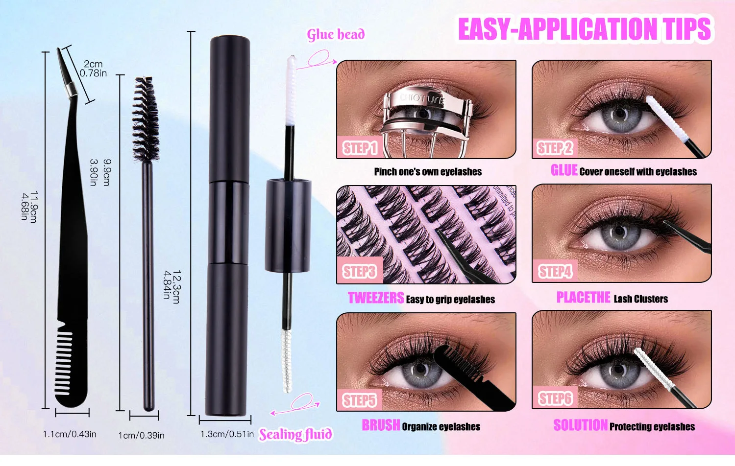 Private Label Lash Cluster Kit Segment Lash Extensions Print Logo