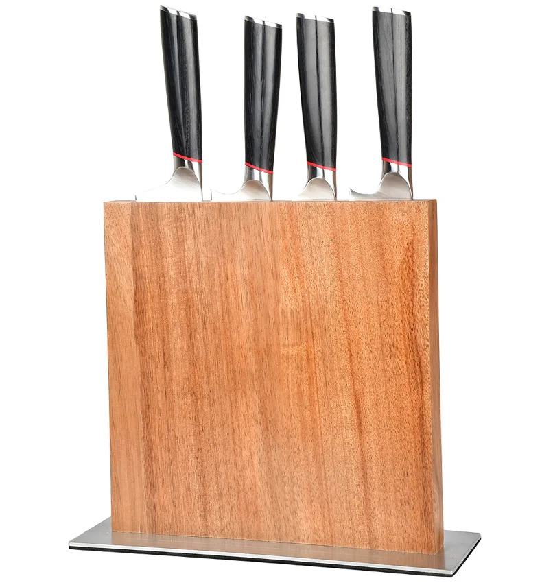 Wholesale Strong Double Sides Acacia Wood Kitchen Knife Holder