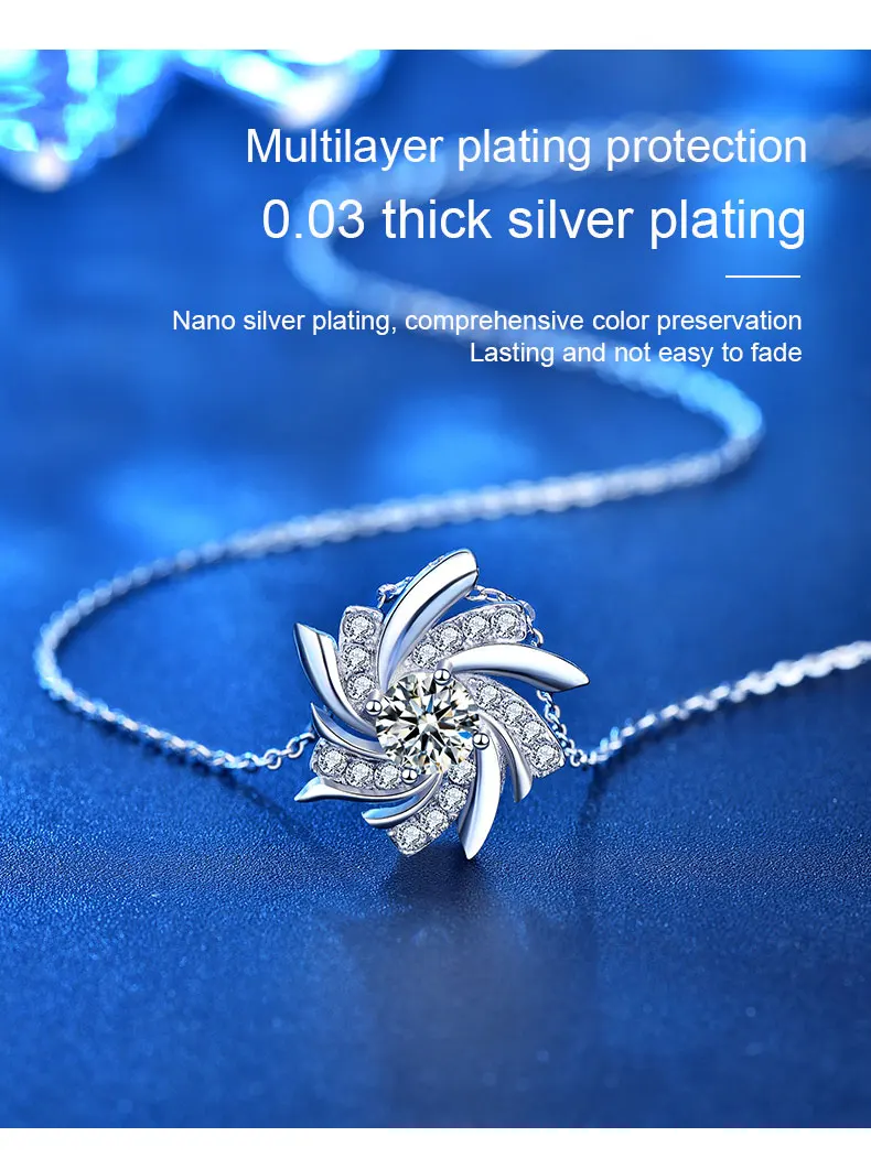 Luxury Wholesale Collarbone Moissanite 925 Sterling Silver Fine Fashion