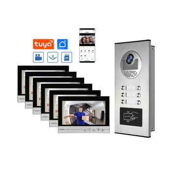 Id Card Unlock Wifi Video Doorbell Camera With 9 Inch Monitor Multi Apartment Video Door Phone Intercom System