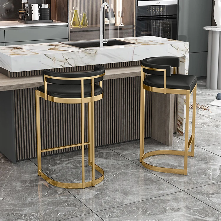 Easy To Assemble Stainless Steel Modern Bar Chairs Bistro Low Back