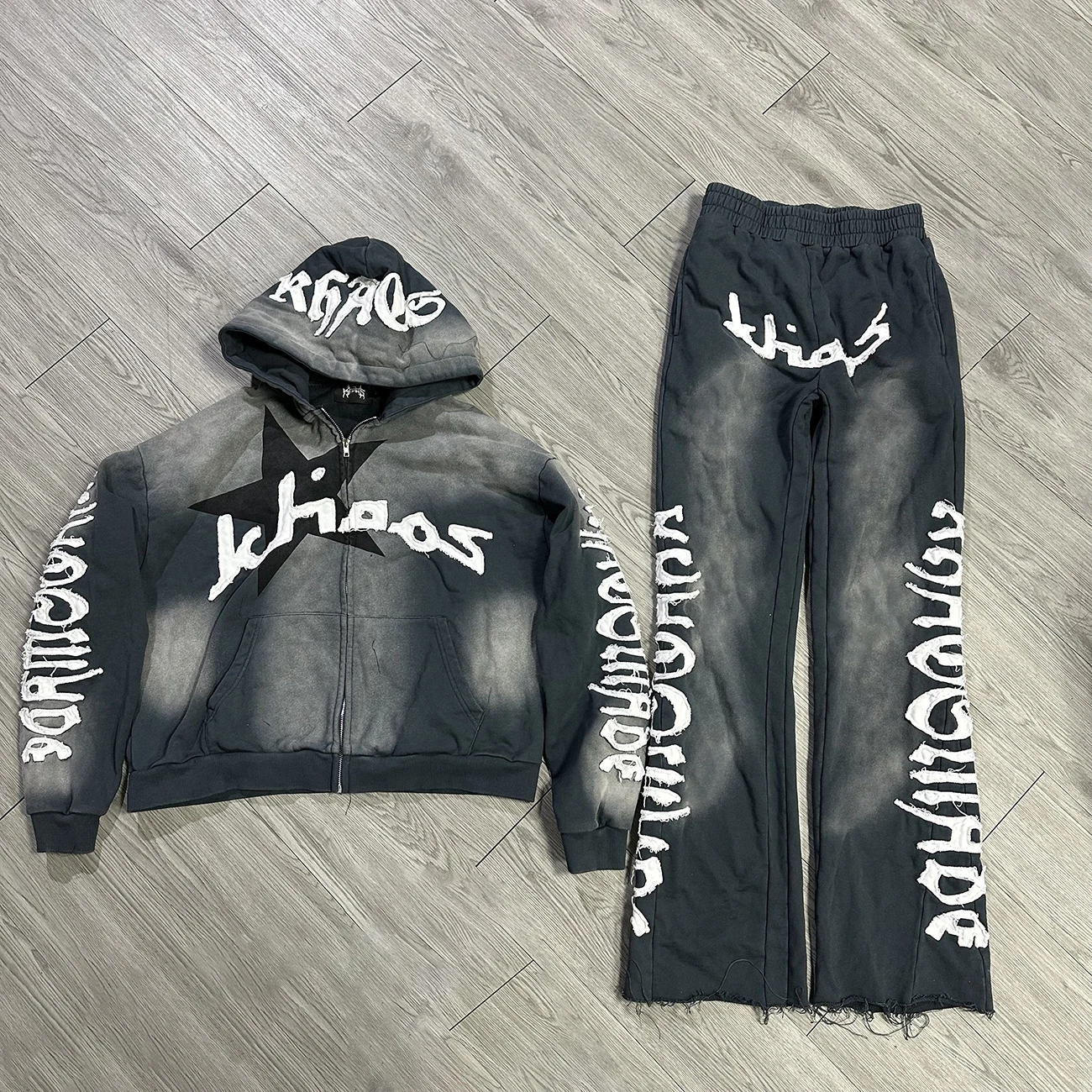 Custom Acid Washed Vintage Tracksuit for Men - Streetwear
