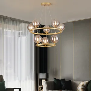 Wholesale Modern Starry LED Glass Bubble Ball Chandelier with 12 Heads Remote Control Mode