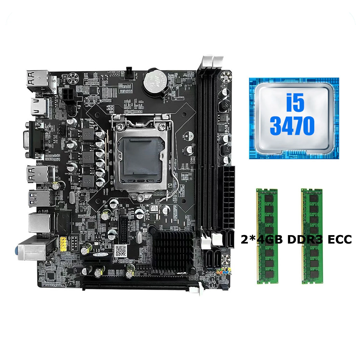 H61 Lga 1155 Motherboard Set With I5 3470 Cpu And Ddr3 4gb*2pcs 1600mhz