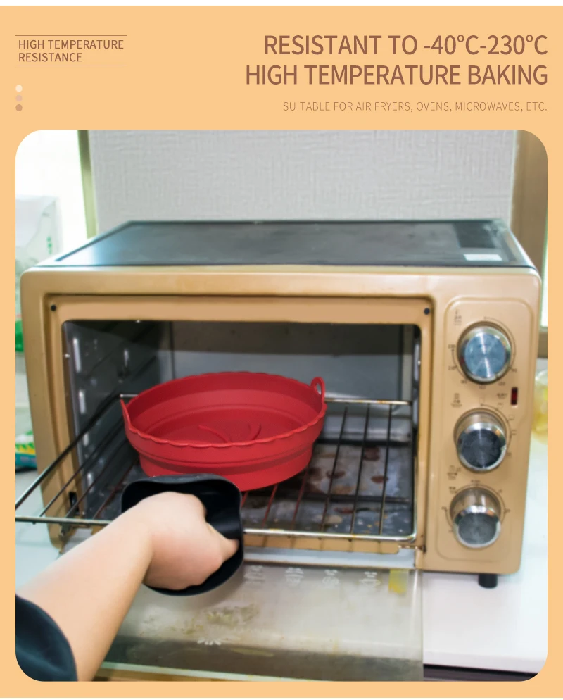 Dumo New 2022 Air Fryer Liners Silicone Reusable Perforated Baking Mat