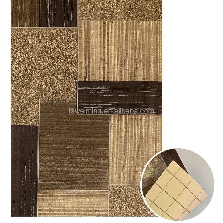 Wood Grain Design PVC Plastic Sponge Flooring In Roll For Floor Decoration