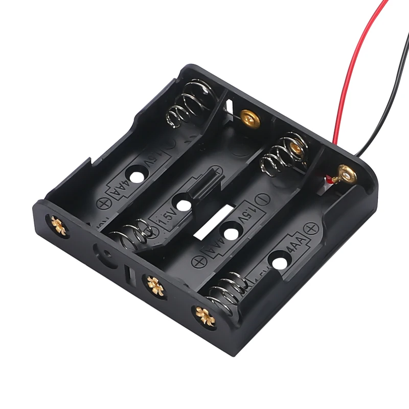 1.5v 4aa High Quality Battery Holder With Wires 4cell Black Color