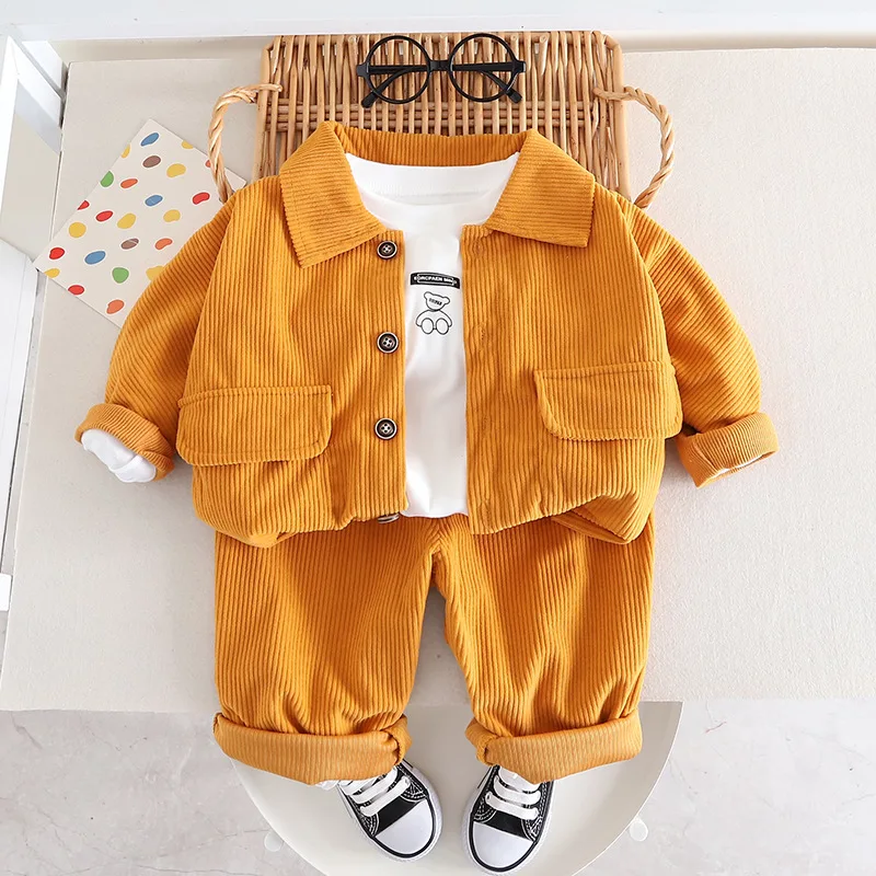 Hip-hop Vintage manju Baby Boys Suit Corduroy 2 Piece Outfit hotsell Pants and Jacket