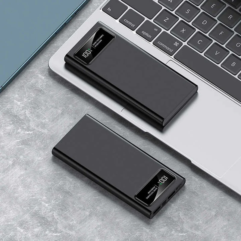 Power Bank 10000mAh Super Fast Charging PD 22.5W, Built-in USB-A+C Port, Digital Display Phone Battery Pack ,Black White PB206
