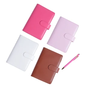 New Arrival A5 Size Hardcover Card Organizer Folder Portable File Storage with Colorful Leather for Loose-Leaf Organization