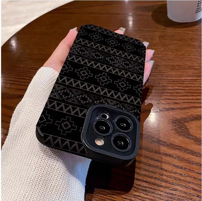 Multiple Styles Line Printing TPU Artificial Leather Mobile Phone Cover Case For Iphone 6 7 8 X Xr Xs 11 12 13 14 15 16 Pro Max