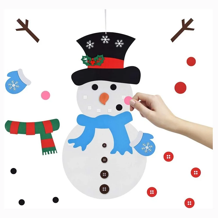  Ready to ship 3d felt christmas snowman for kids diy home decoration project