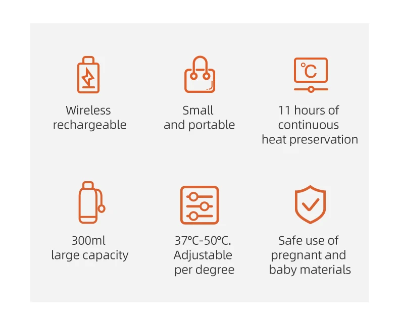 Portable Rechargeable Milk Kettle Electronic Heating Kettle Portable