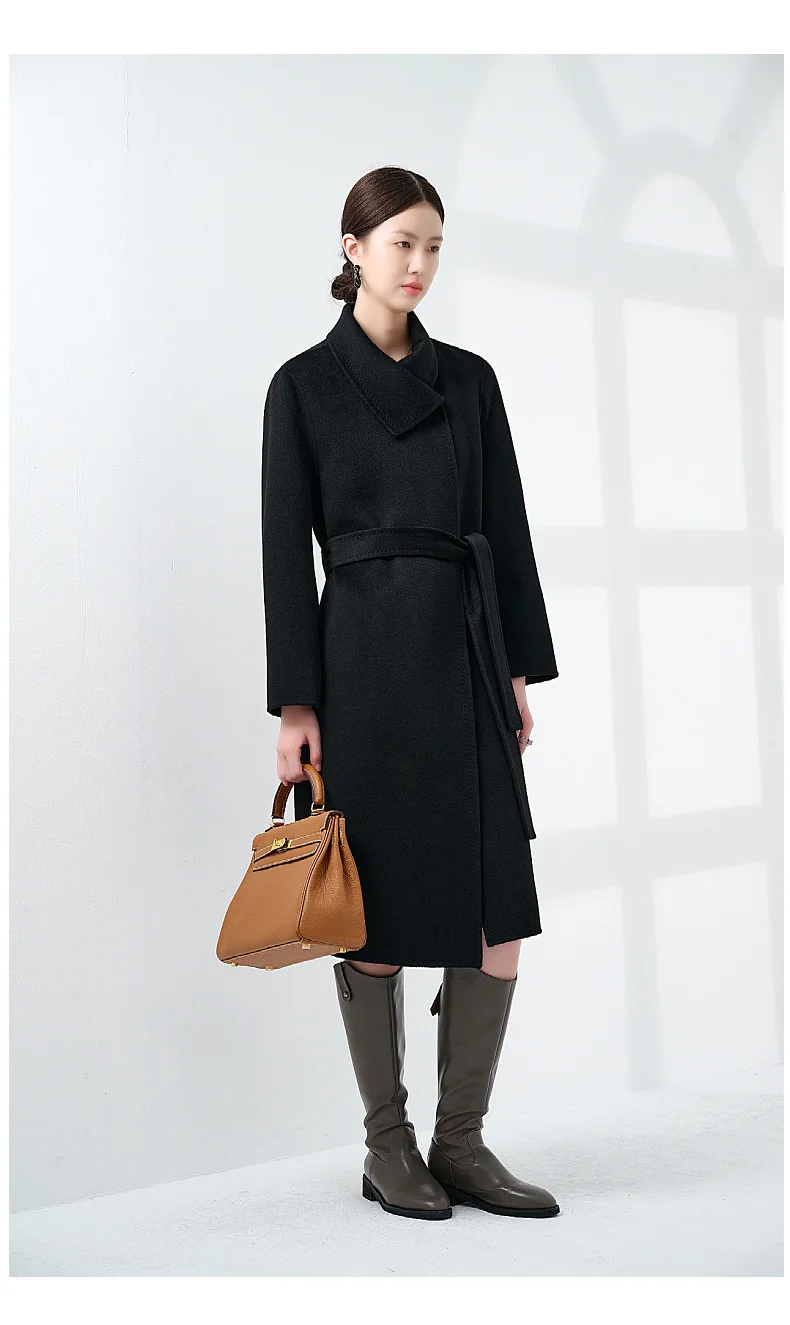 Women's High-Grade Double-Sided Pure Cashmere Coat Wholesale Autumn And Winter Clothing Factory Spot