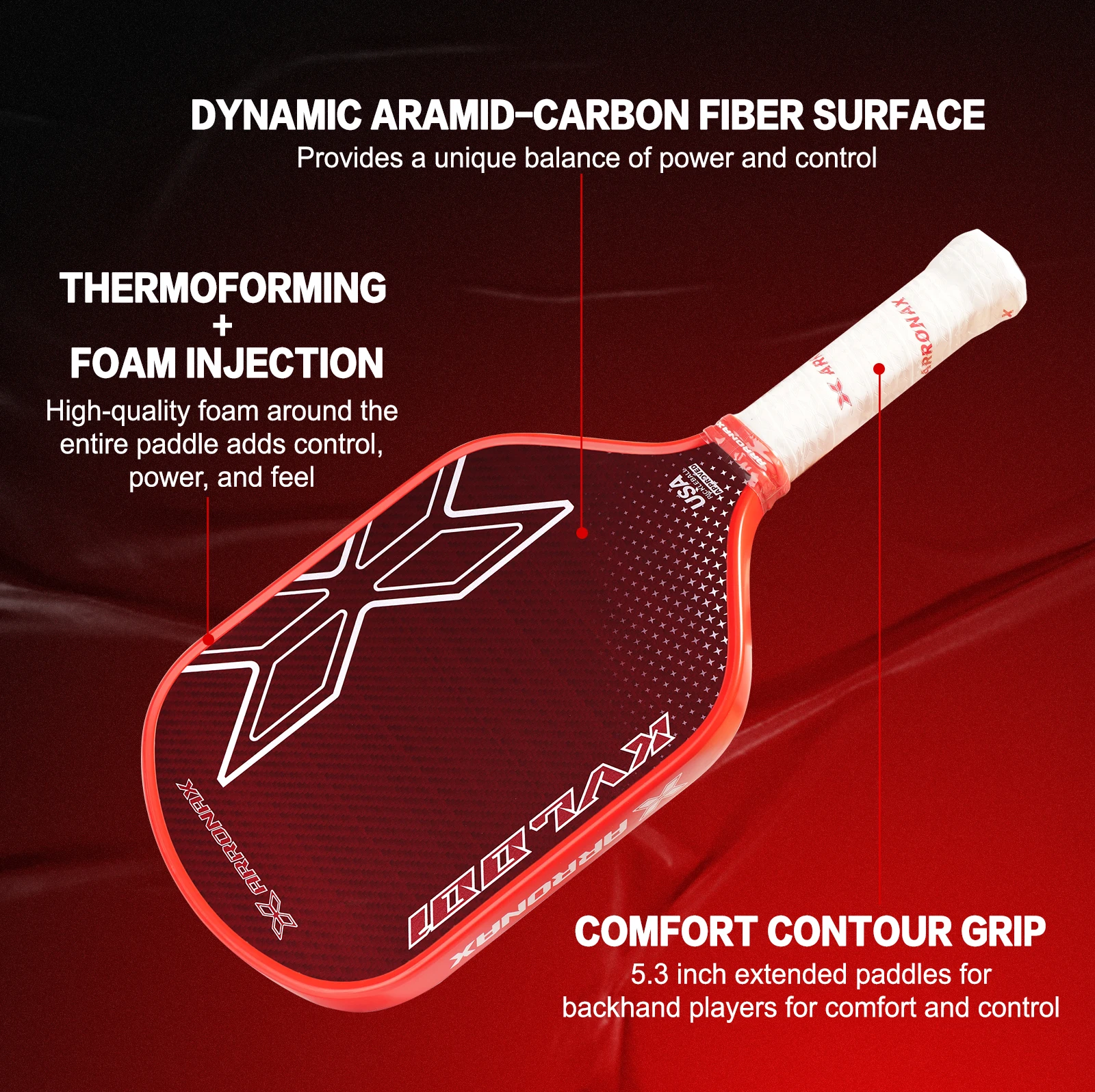 ピックルボール パドル ARRONAX  フルカーボン Amazon | Arronax ピックルボールパドル 熱成形t700 カーボン