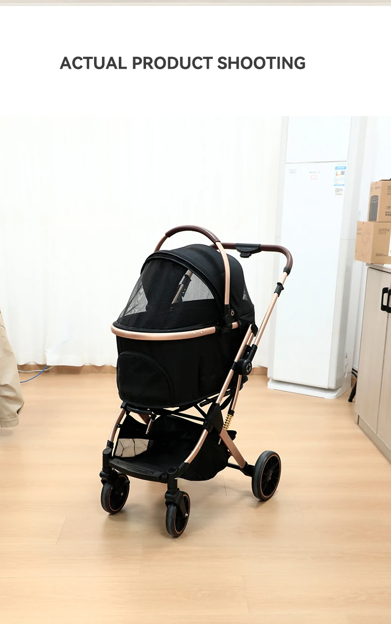 New Stroller Pet Outing Dog Outdoor Car One Button Folding Double Stroller Pet Double Stroller Handbag supplier