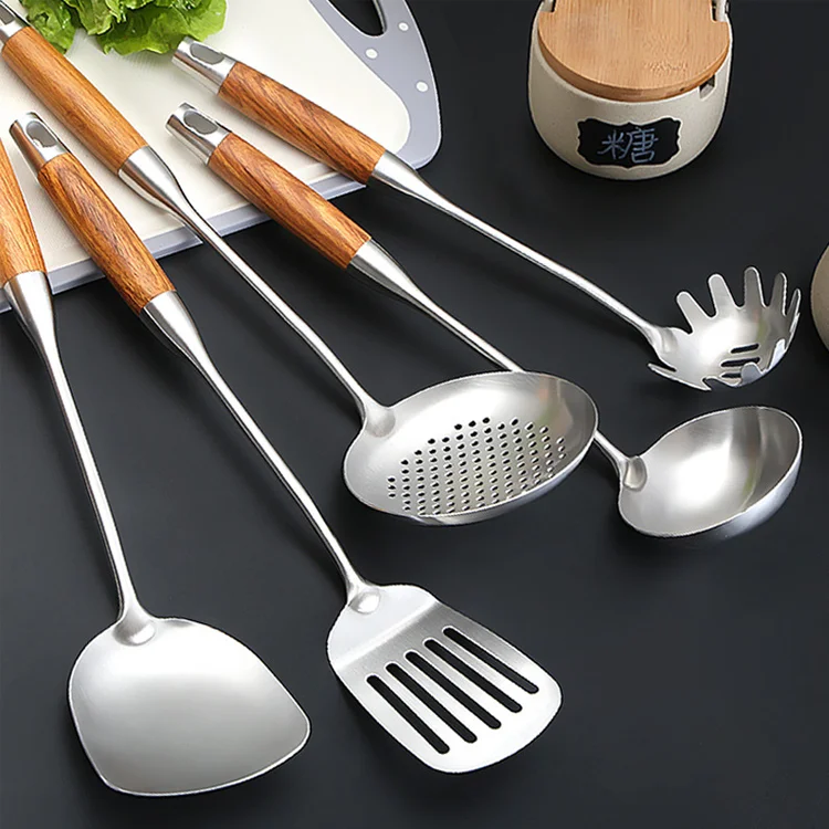 Wholesale high quality stainless steel wood cooking pot set cooking utensils sets.png