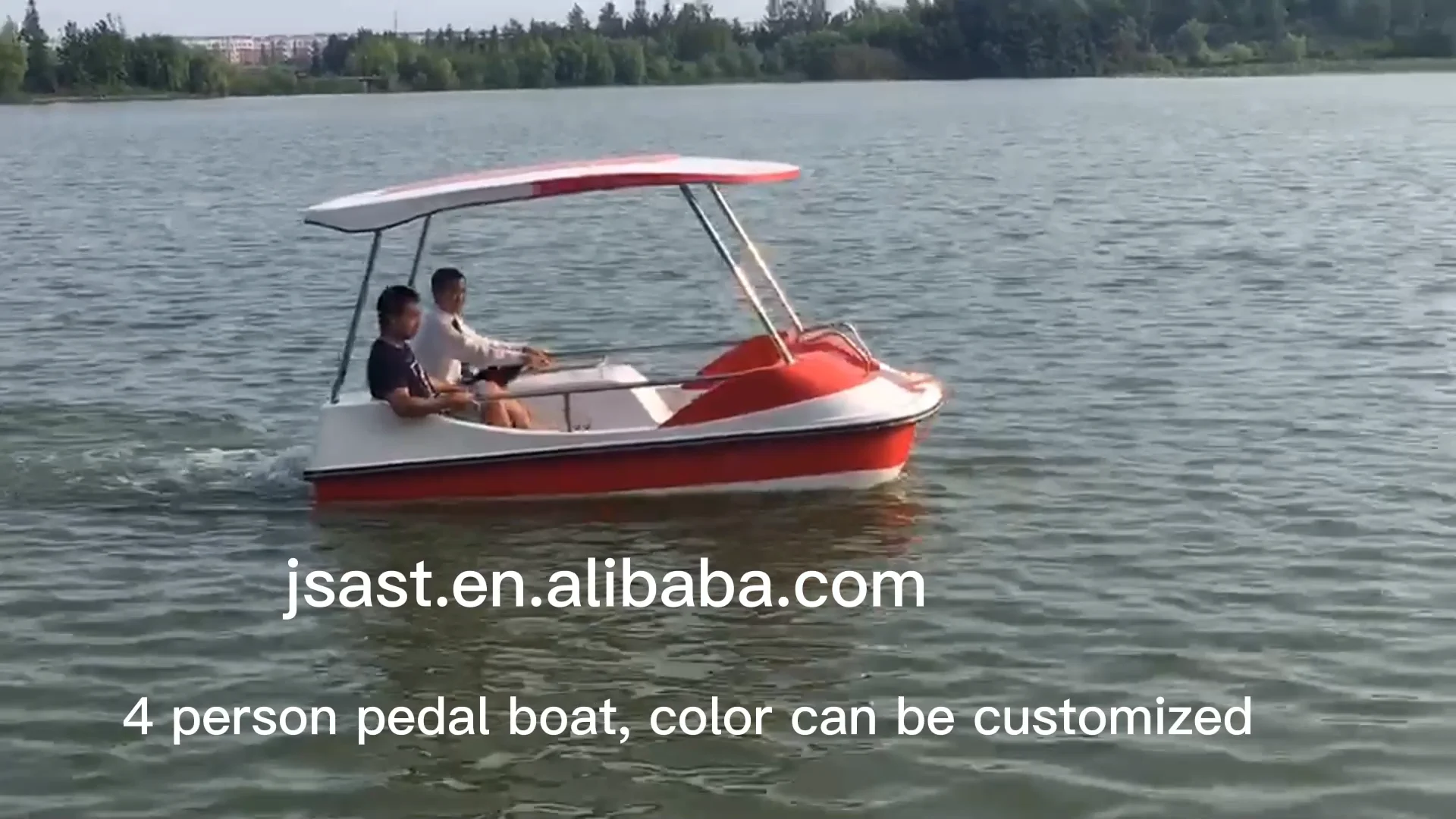 Customized Color 4person Pedal Boat Human Power Fiberglass Boat With