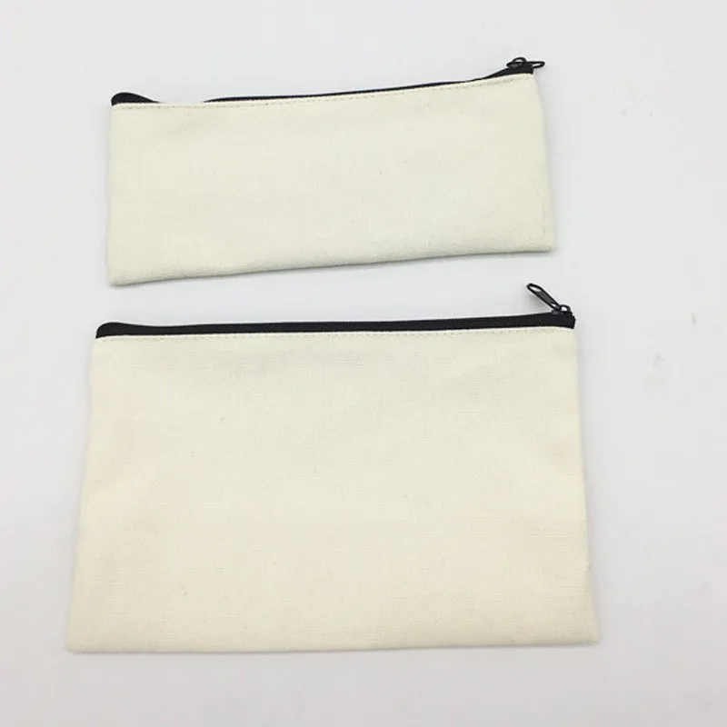 Пустые холщовые пеналы на молнии хлопковые мешочки для ручек косметика сумка-клатч мобильного