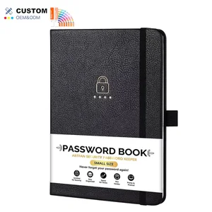 Custom Hardcover Password Log Book Journal Notebook Leather Bound Alphabetical Tabs Spiral Binding Personalized Journal