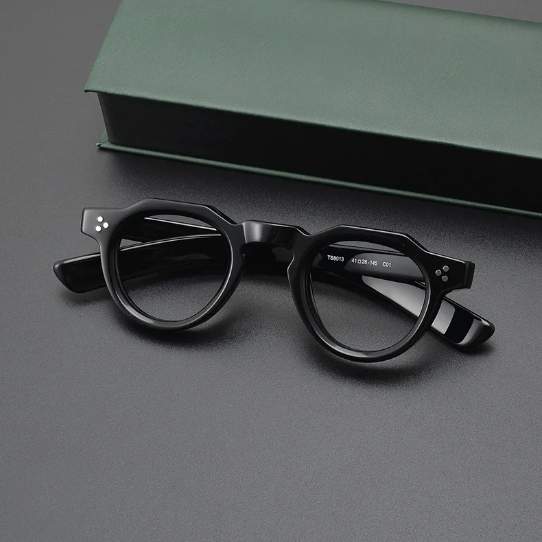 Acetate Thick Eyeglasses Frame 8013 Brand Designer Men Women Retro