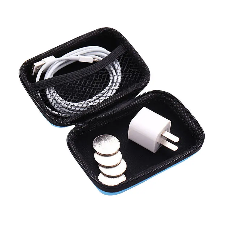 Hard Eva Carrying Waterproof Zipper Mobile Phone Data Cable Charger Storage Box Earphone Case Key Bag