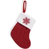 Red socks with snow pattern