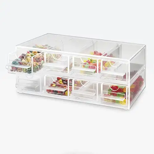 acrylic eight drawers ice cream topping